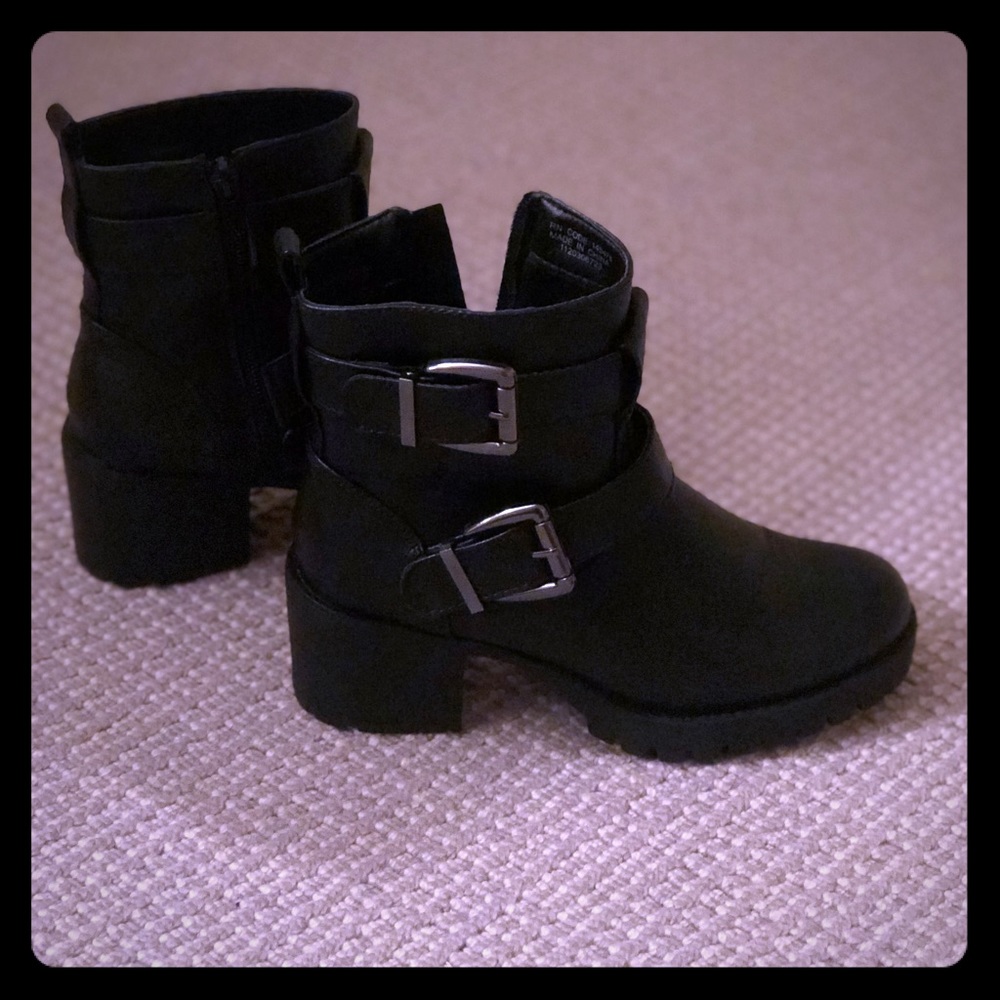 Buckle Ankle Black Boots